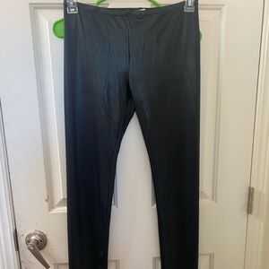 Body Central Black Spandex Leather look Leggings